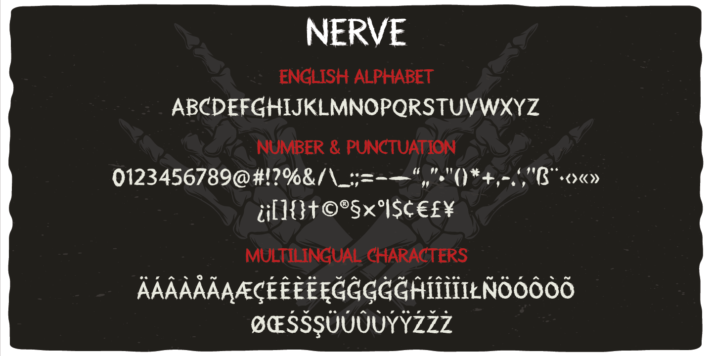 Пример шрифта Metal Core Nerve